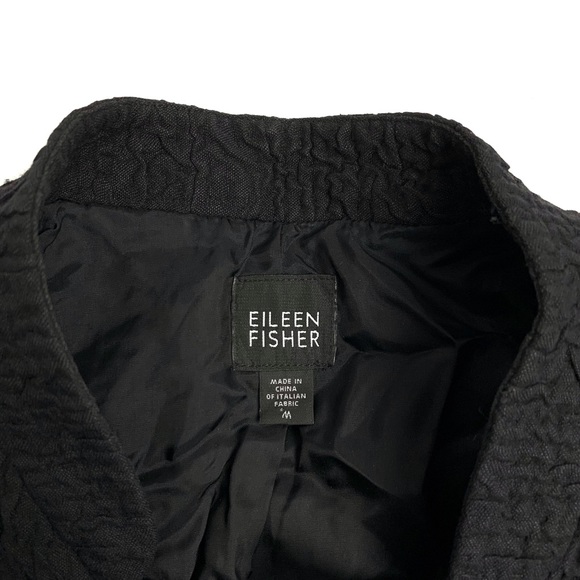 Eileen Fisher Pebbled One Button Wool Coat - Picture 3 of 5